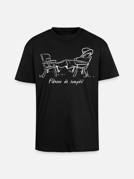 flaneur - T-shirt unisexe oversize épais - noir