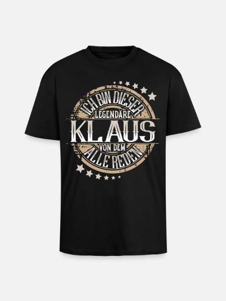 Klaus - Oversized Heavyweight Unisex T-Shirt - Schwarz