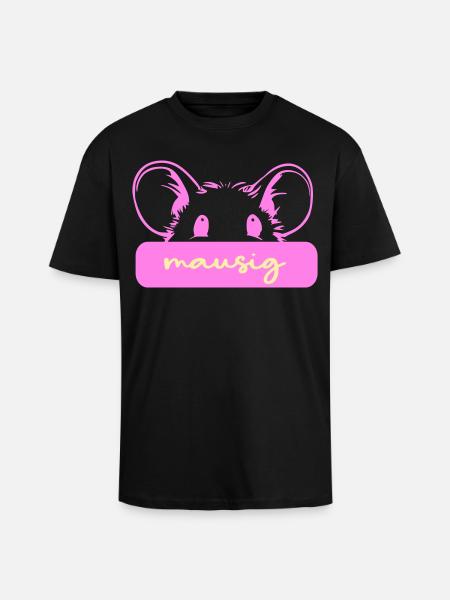 Cute Mouse - Unisex Oversized Heavyweight T-shirt - black