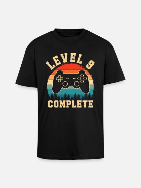 Level 9 complete – Enfant 9 ans - T-shirt unisexe oversize épais - noir