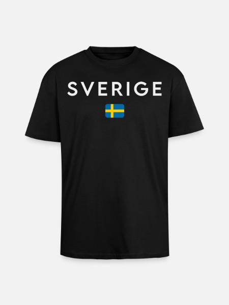 Drapeau de la Suède - T-shirt unisexe oversize épais - noir
