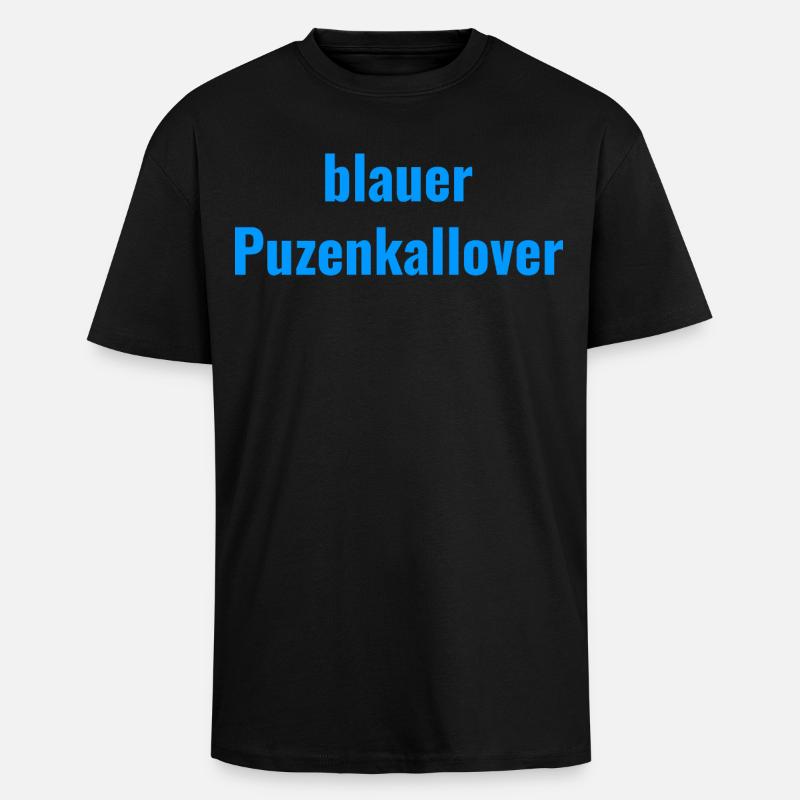 Puzenkallover bleu - T-shirt unisexe oversize épais - noir