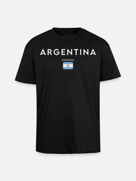 Drapeau de l’Argentine, fierté argentine - T-shirt unisexe oversize épais - noir