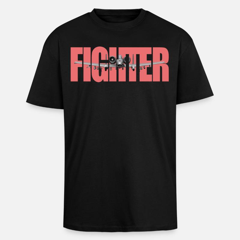 Fighter A-10 Thunderbolt II - Oversized Heavyweight Unisex T-Shirt - Schwarz