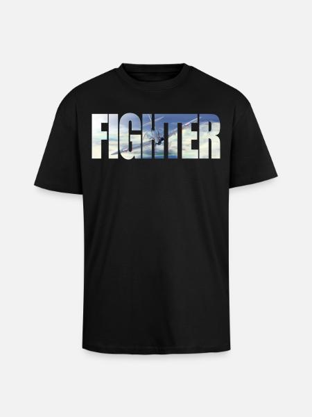 Fighter Spitfire - Unisex Oversized Heavyweight T-shirt - black