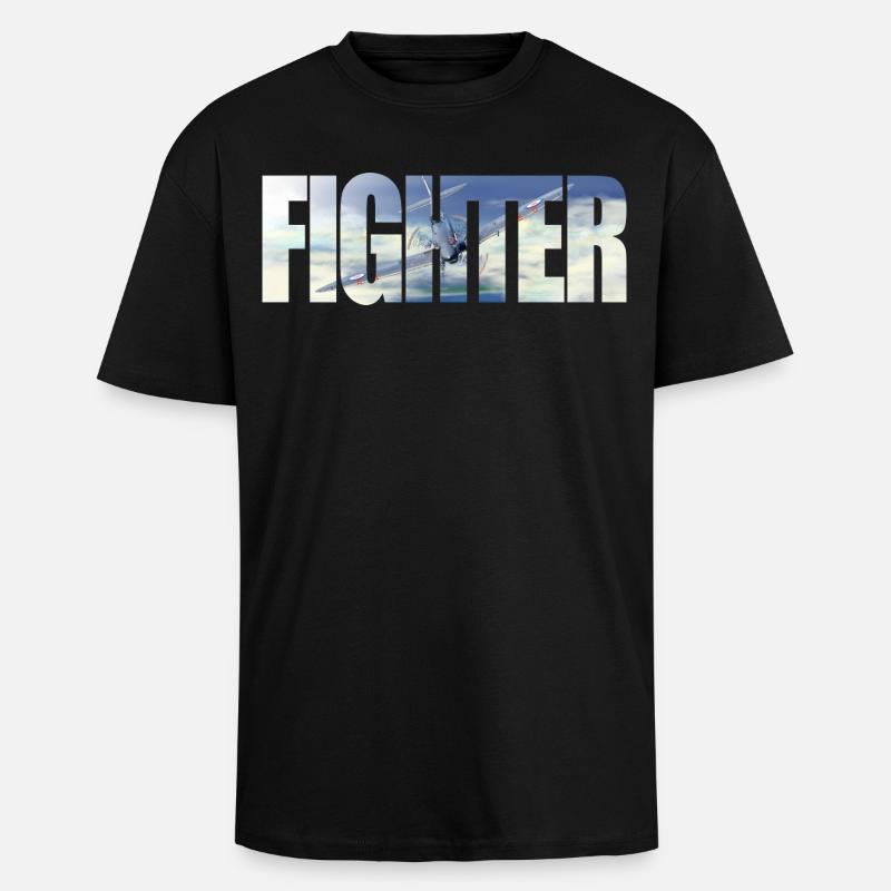 Chasseur Spitfire - T-shirt unisexe oversize épais - noir