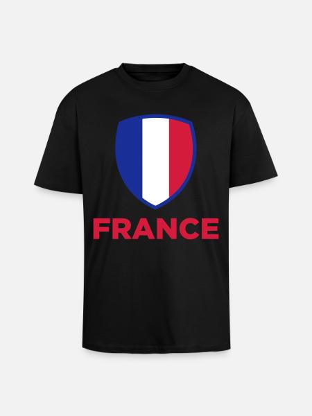 National Flag of Frankfreich - Unisex Oversized Heavyweight T-shirt - black