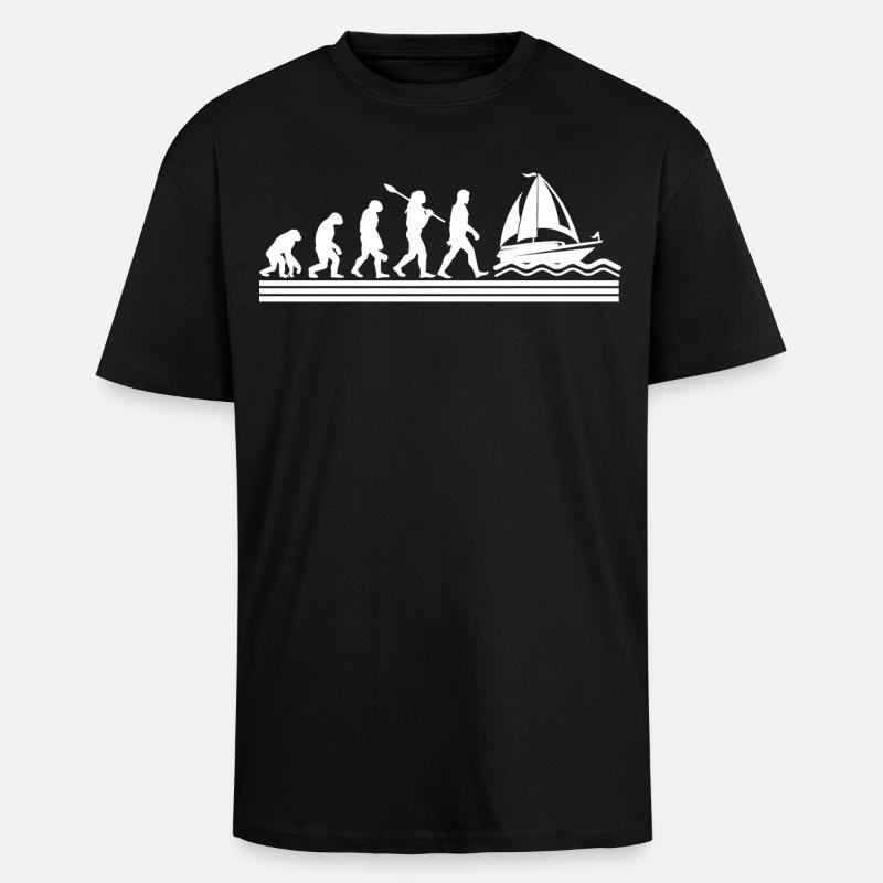 Segeln Segler Segelboot Evolution - Oversized Heavyweight Unisex T-Shirt - Schwarz