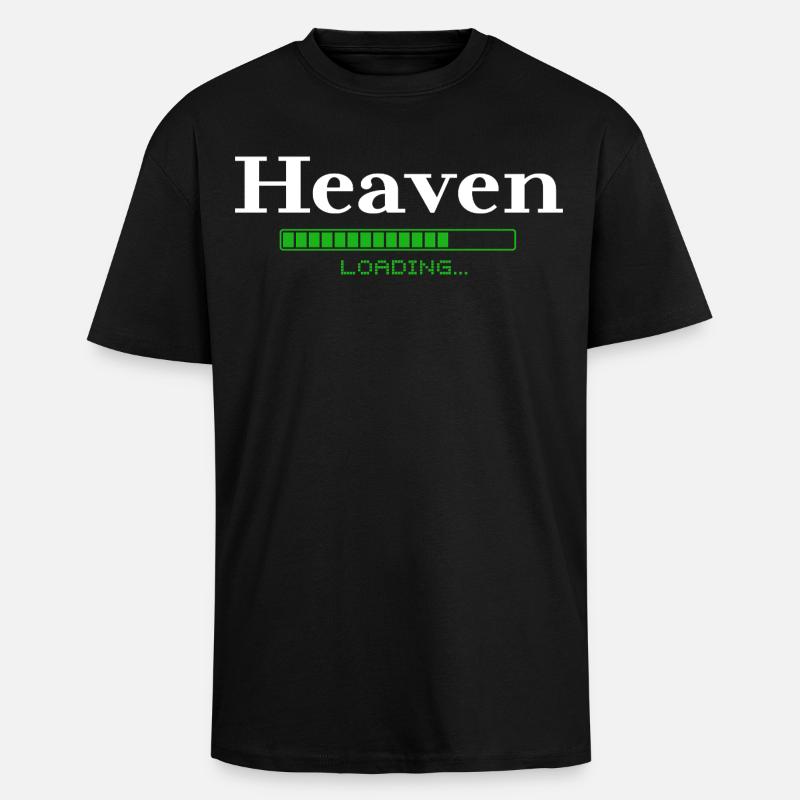 Heaven Loading -  christlich - Oversized Heavyweight Unisex T-Shirt - Schwarz