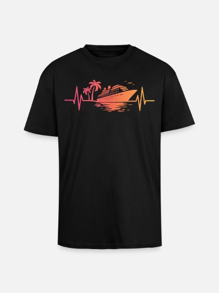 Sunset cruise ship cruise - Unisex Oversized Heavyweight T-shirt - black