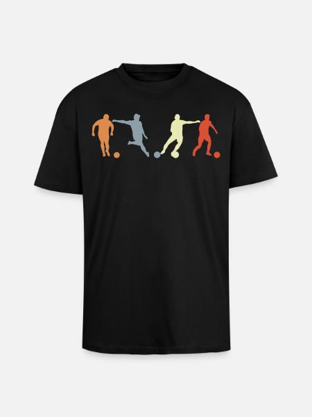 Soccer Player Drawing - Unisex Oversized Heavyweight T-shirt - black