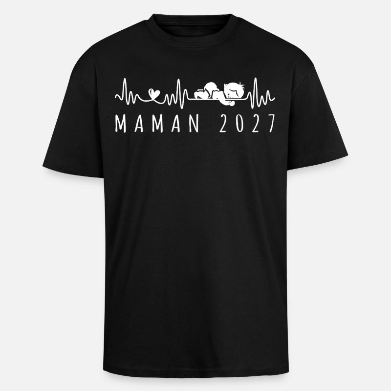 Future Maman 2027 Annonce Grossesse - Oversized Heavyweight Unisex T-Shirt - Schwarz
