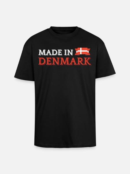 Made in Denmark, Danish pride - Unisex Oversized Heavyweight T-shirt - black