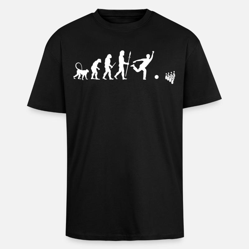 Évolution du bowling - T-shirt unisexe oversize épais - noir