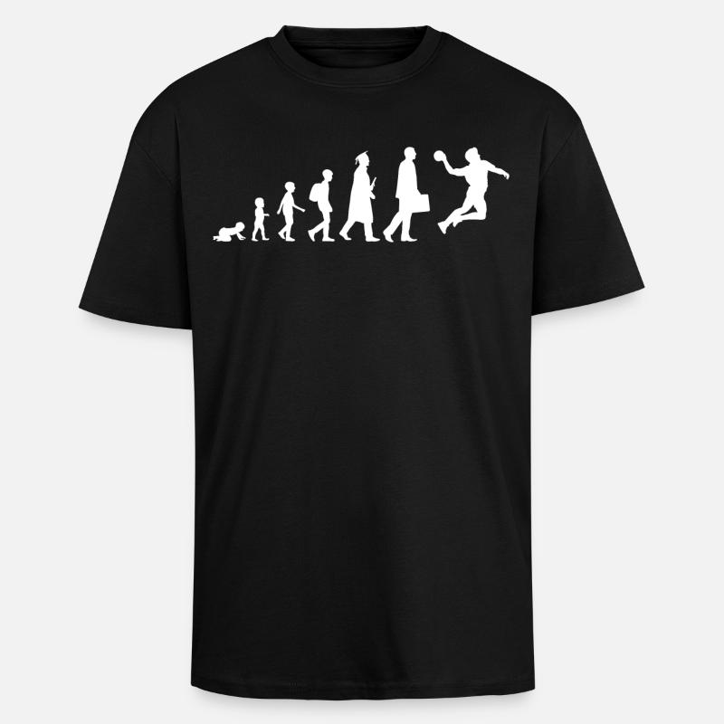 Evolution Handball - Oversized Heavyweight Unisex T-Shirt - Schwarz