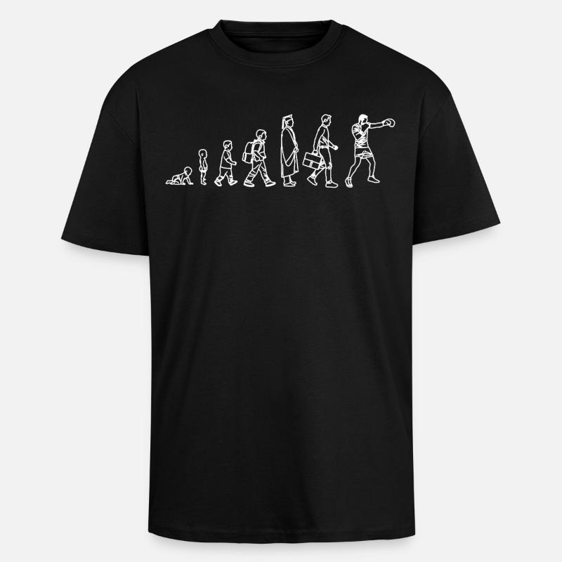 Évolution du Boxer - T-shirt unisexe oversize épais - noir