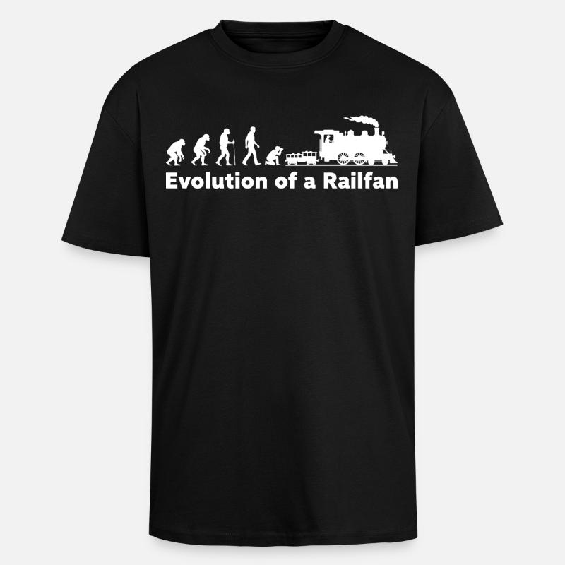 Evolution Railfan Zuglokomotive - Oversized Heavyweight Unisex T-Shirt - Schwarz