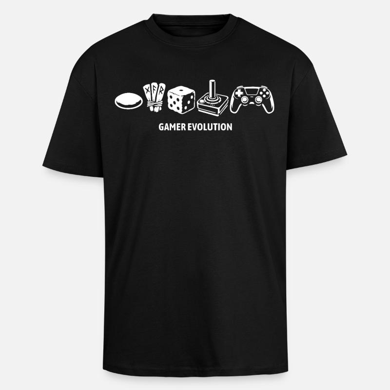 Controller Evolution | Gamers - Unisex Oversized Heavyweight T-shirt - black