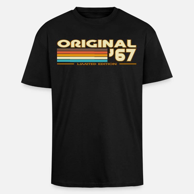 Original 67 Retro Rainbow - Oversized Heavyweight Unisex T-Shirt - Schwarz