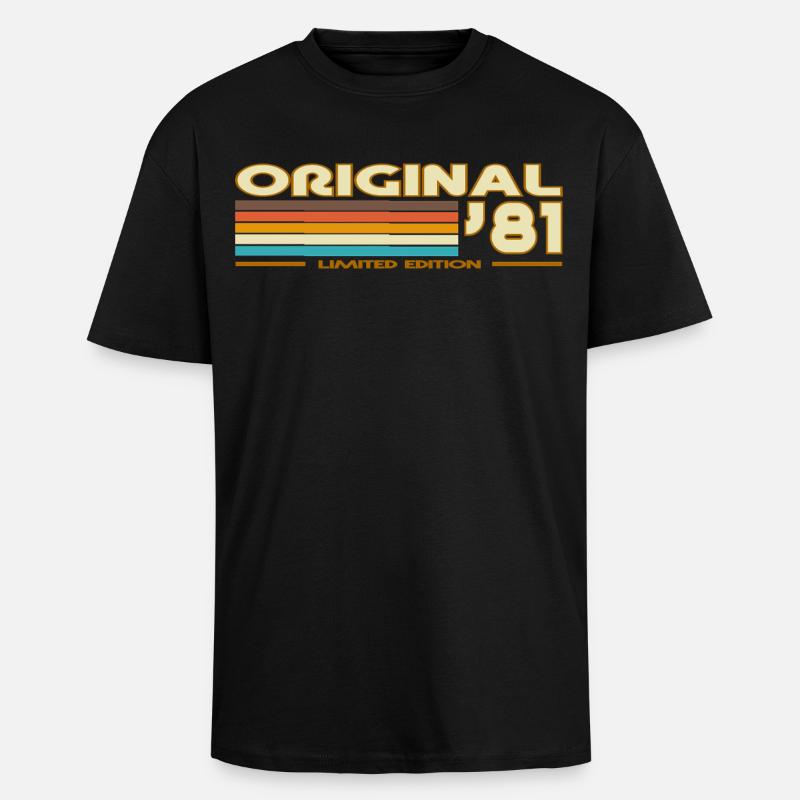 1981 - Unisex Oversized Heavyweight T-shirt - black