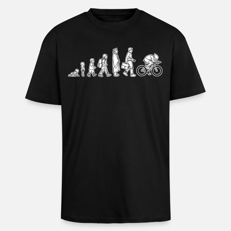 Evolution eines Radfahrers - Oversized Heavyweight Unisex T-Shirt - Schwarz
