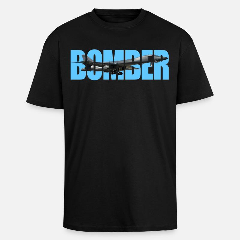 Bomber B-1B Lancer - Oversized Heavyweight Unisex T-Shirt - Schwarz
