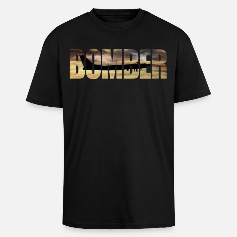 Bomber Tu-95 - Unisex Oversized Heavyweight T-shirt - black