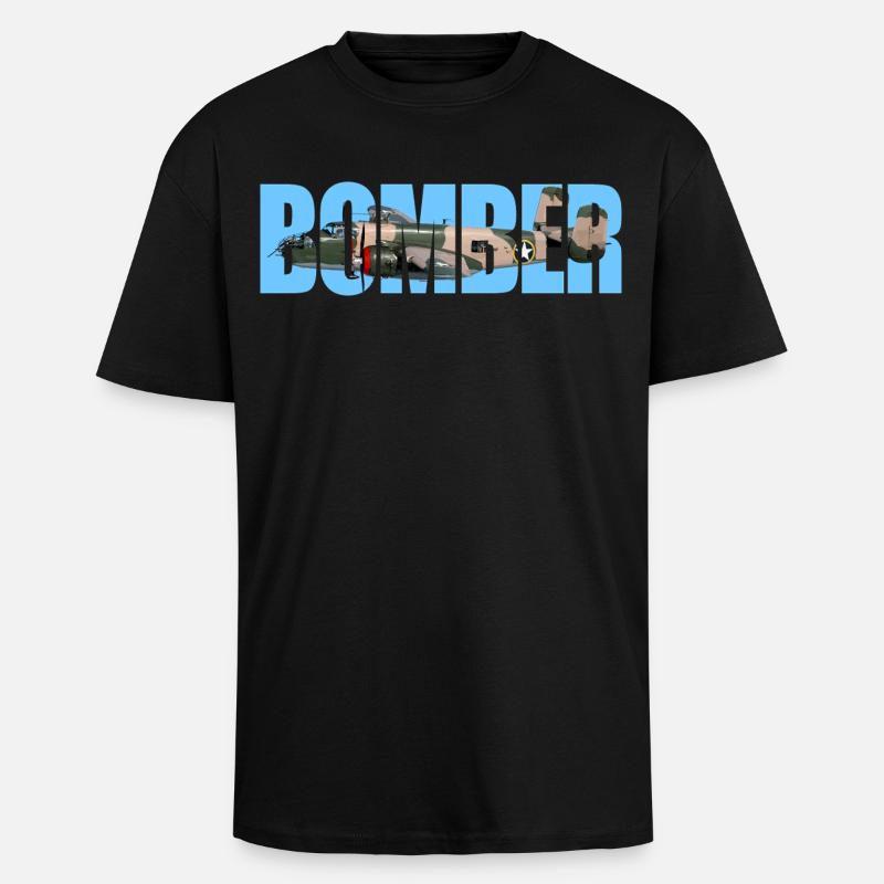 Bomber B-25 Mitchell - Oversized Heavyweight Unisex T-Shirt - Schwarz