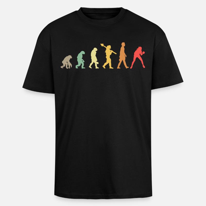 Table Tennis Evolution - Unisex Oversized Heavyweight T-shirt - black