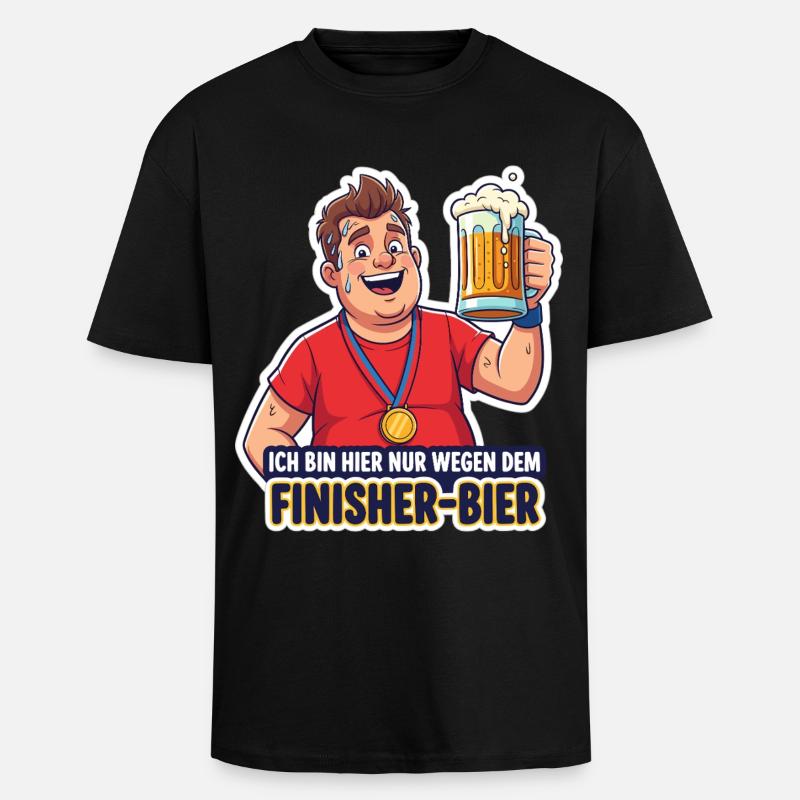 Finisher-Bier - Oversized Heavyweight Unisex T-Shirt - Schwarz