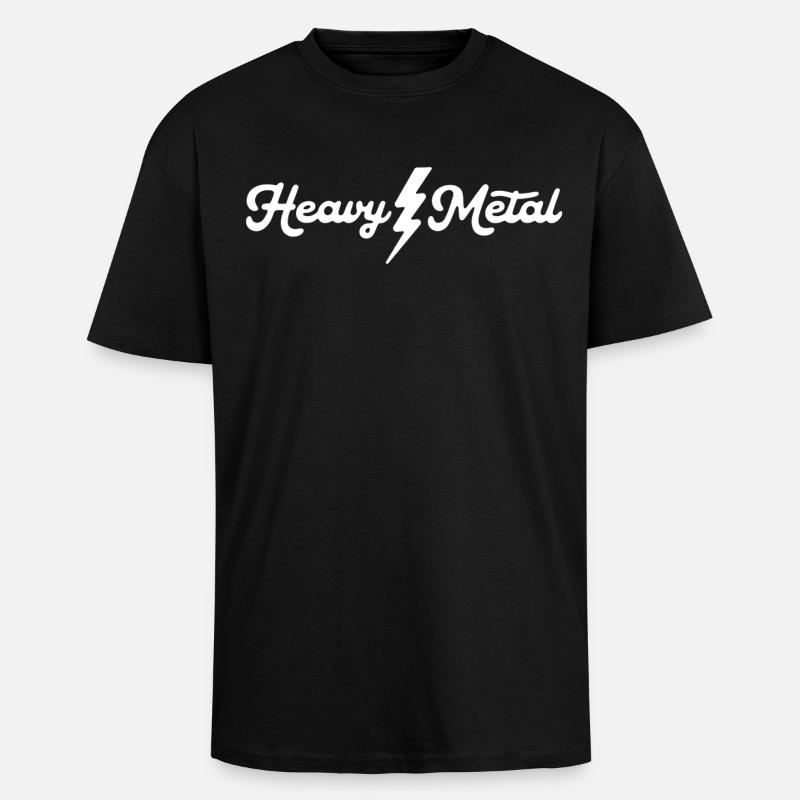 Heavy Metal Lightning Skript - Oversized Heavyweight Unisex T-Shirt - Schwarz