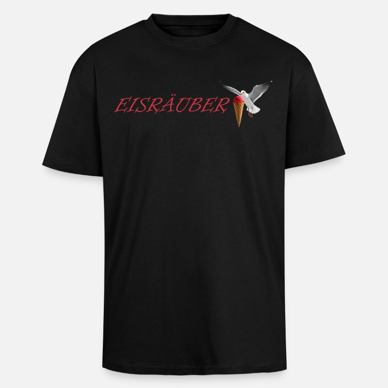 Eisräuber Design mit fliegender Möwe - Oversized Heavyweight Unisex T-Shirt - Schwarz