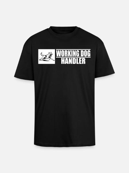 Working Dog Handler Motif - Unisex Oversized Heavyweight T-shirt - black