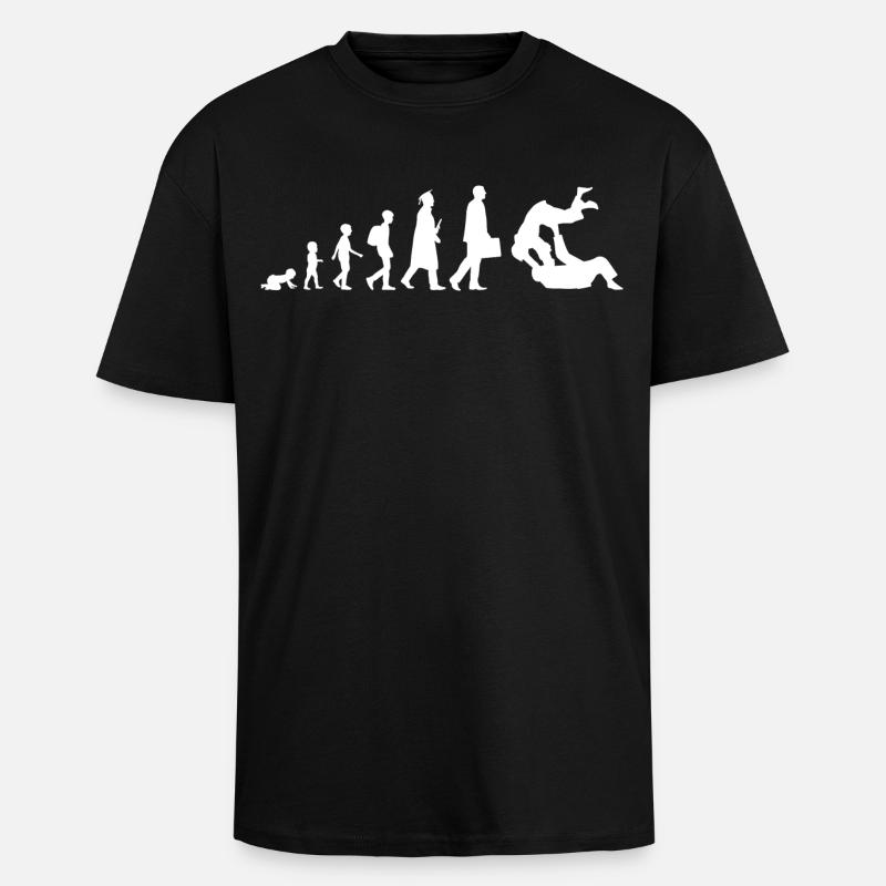 Évolution du judo - T-shirt unisexe oversize épais - noir