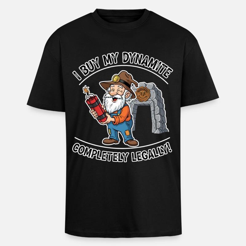 Dynamite Miner ! - Unisex Oversized Heavyweight T-shirt - black