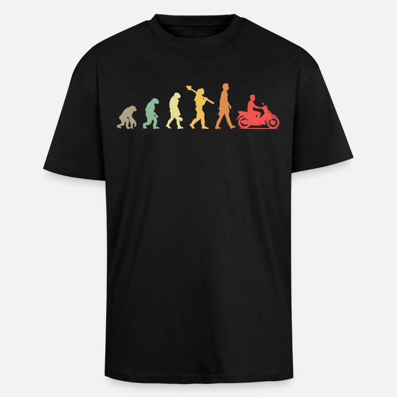  Evolution Moped Mofafahrer - Oversized Heavyweight Unisex T-Shirt - Schwarz