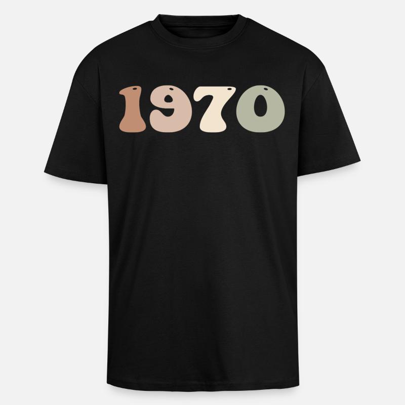 1970 - Oversized Heavyweight Unisex T-Shirt - Schwarz