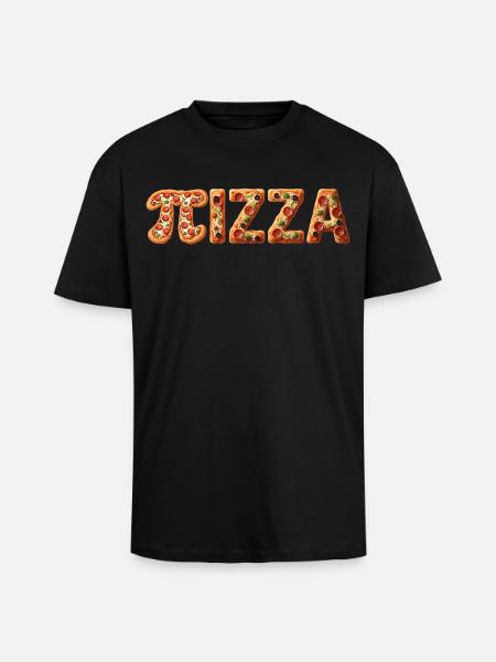 PIZZA Bunte Teigbuchstaben - Oversized Heavyweight Unisex T-Shirt - Schwarz