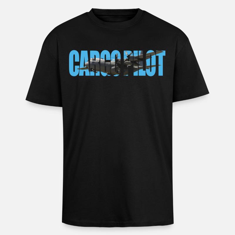 Cargo pilot C-130 - Oversized Heavyweight Unisex T-Shirt - Schwarz