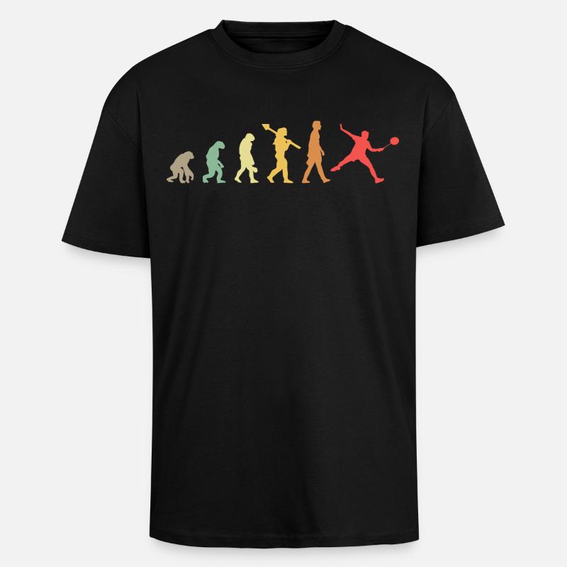 Badminton Evolution - Unisex Oversized Heavyweight T-shirt - black
