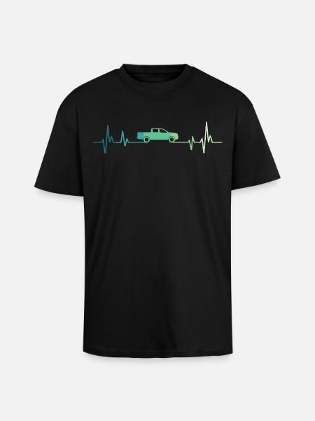 Pick-up heartbeat off-road car - Unisex Oversized Heavyweight T-shirt - black