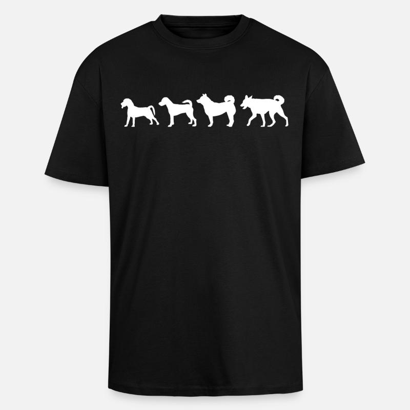 Évolution du chien - T-shirt unisexe oversize épais - noir