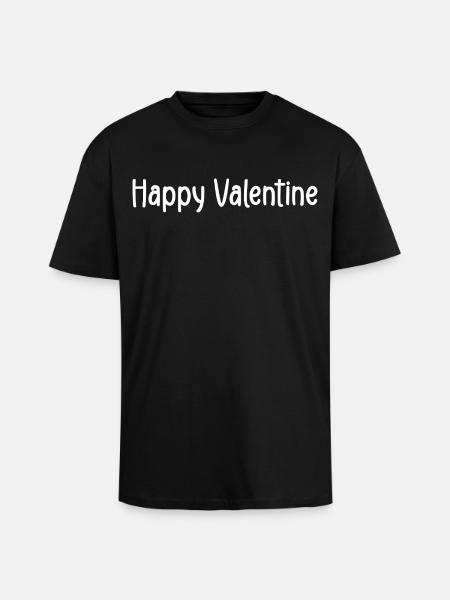 happy valentine - T-shirt unisexe oversize épais - noir