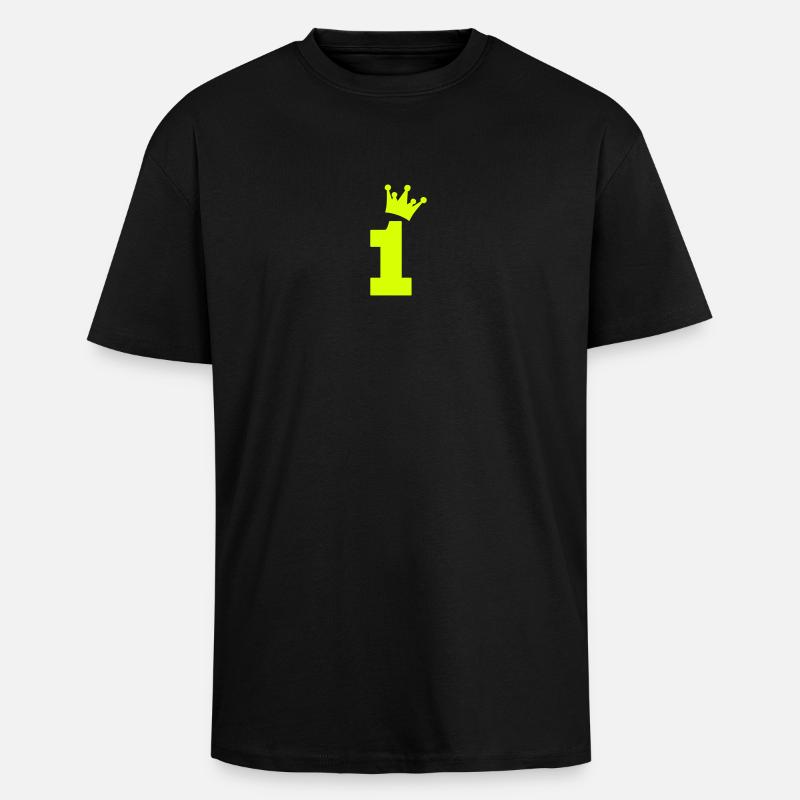 one 1 eins - Oversized Heavyweight Unisex T-Shirt - Schwarz