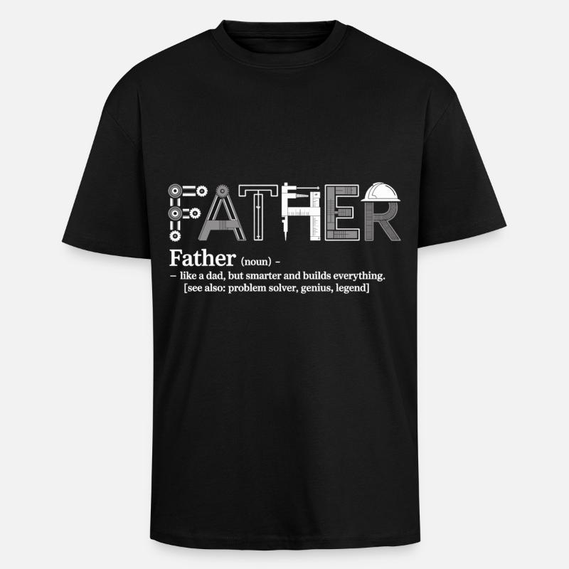 Father: The problem solver - Unisex Oversized Heavyweight T-shirt - black