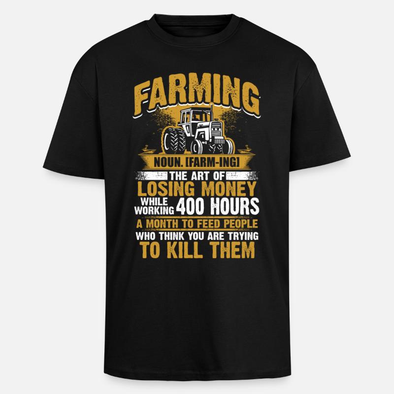 Farming - Farmer - T-shirt unisexe oversize épais - noir