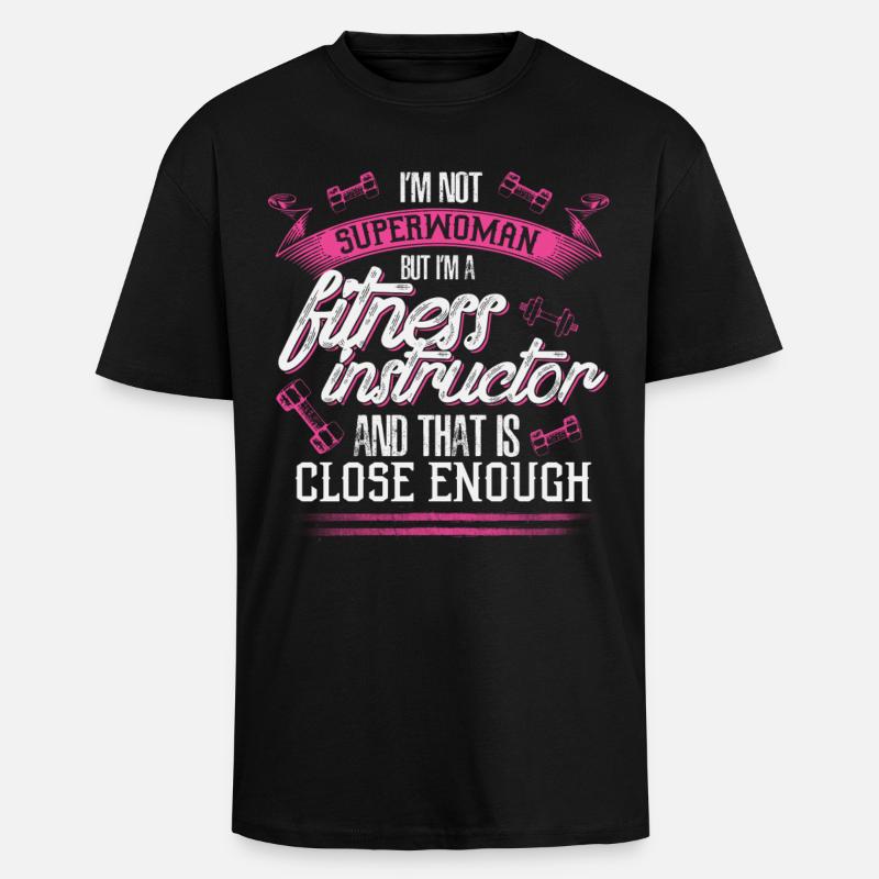 Fitness Instructor - EN - T-shirt unisexe oversize épais - noir