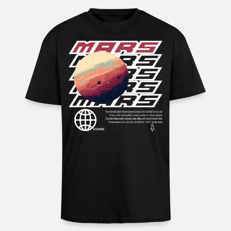 Mars - Oversized Heavyweight Unisex T-Shirt - Schwarz