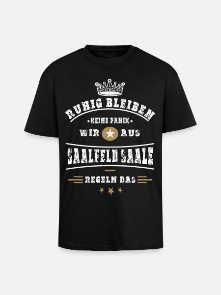 Saalfeld, Thüringen - Oversized Heavyweight Unisex T-Shirt - Schwarz