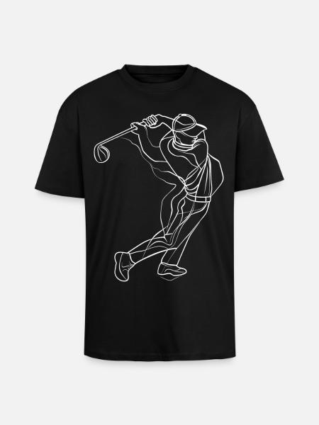 Golfer Sketch - Unisex Oversized Heavyweight T-shirt - black